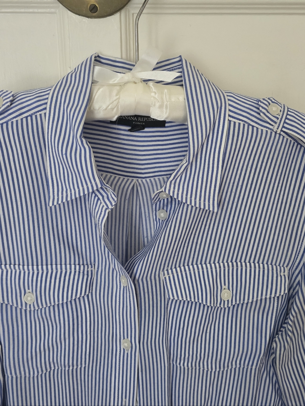 Banan Republic Blue White Striped Size M Blouse